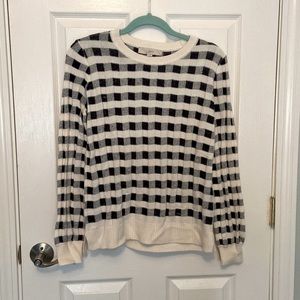 Loft Gingham Black & Cream (off white) Sweater